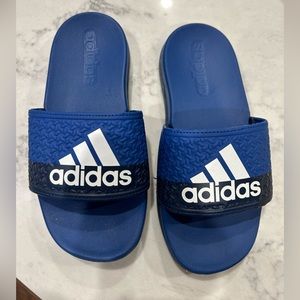Adidas blue slide sandals Size 11K lightly worn $20.00